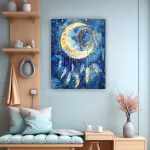 تابلو شاسی طرح ماه در آغوش رویا کد C49